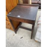 A SMALL STAINED CHILDS SCHOOL DESK