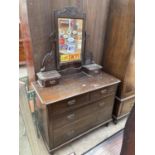 A VICTORIAN SATINWOOD DRESSING CHEST, 42" WIDE