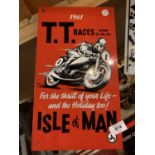 A TIN METAL MAN CAVE/GARAGE SIGN 'T T RACES'