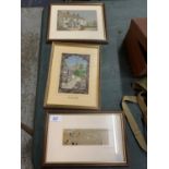 THREE FRAMED BROCKLEHURST AND WHISTON SILK PICTURES TWO BEING RELATED TO MACCLESFIELD