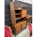 A RETRO TEAK LOUNGE UNIT, 'STATEROOM BY STONEHILL', 42" WIDE