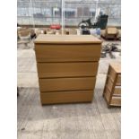 A MODERN CHEST OF FOUR DRAWERS WIDTH 32"