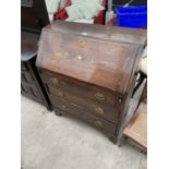 AN EARLY 20TH CENTURY OAK BUREAU - 30" WIDE