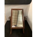 A WOODEN VINTAGE DRESSING TABLE SWING MIRROR (H: 45CM)