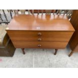 A RETRO AVALON CHEST OF THREE DRAWERS, 33" WIDE