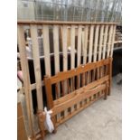 A PINE DOUBLE BEDSTEAD