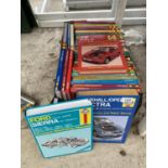 A LARGE COLLECTION OF HAYNES CAR MANUALS, APPROX 36
