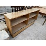 AN OPEN OAK BOOKCASE, 60" WIDE