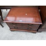 AN INLAID MAHOGANY TV STAND