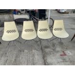 A SET OF FOUR RETRO ITALIAN CALLIGARIS CHAIRS ON CHROME BASES