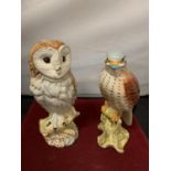 TWO BESWICK BIRDS TO INCLUDE A BARN OWL AND A KESTREL NUMBER 2316