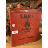 A VINTAGE OIL CAN S B P 4 2 GALLONS