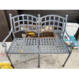 A METAL 2 SEATER GARDEN BENCH