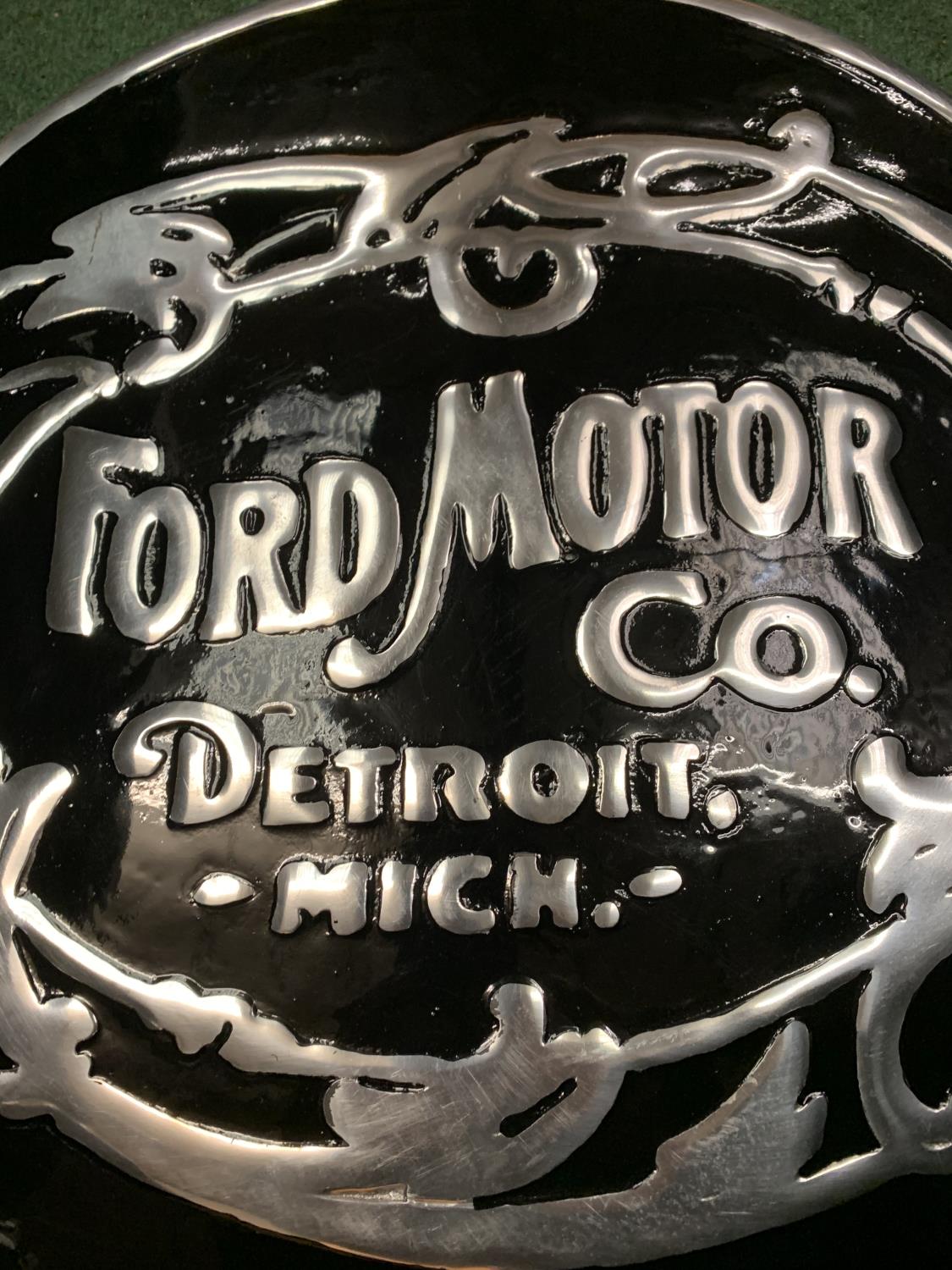 A 'FORD MOTOR COMPANY' BLACK AND SILVER METAL SIGN (D: 49.5CM) - Image 2 of 2