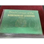 A KINGDOM OF LESOTHO 1980 8 COIN PROOF SET , 1 SENTE ? 10 MALOTI . CASED ENVELOPE , ROYAL MINT.