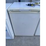 A WHITE BRANDT UNDER COUNTER FRIDGE BELIEVED IN WORKING ORDER BUT NO WARRANTY