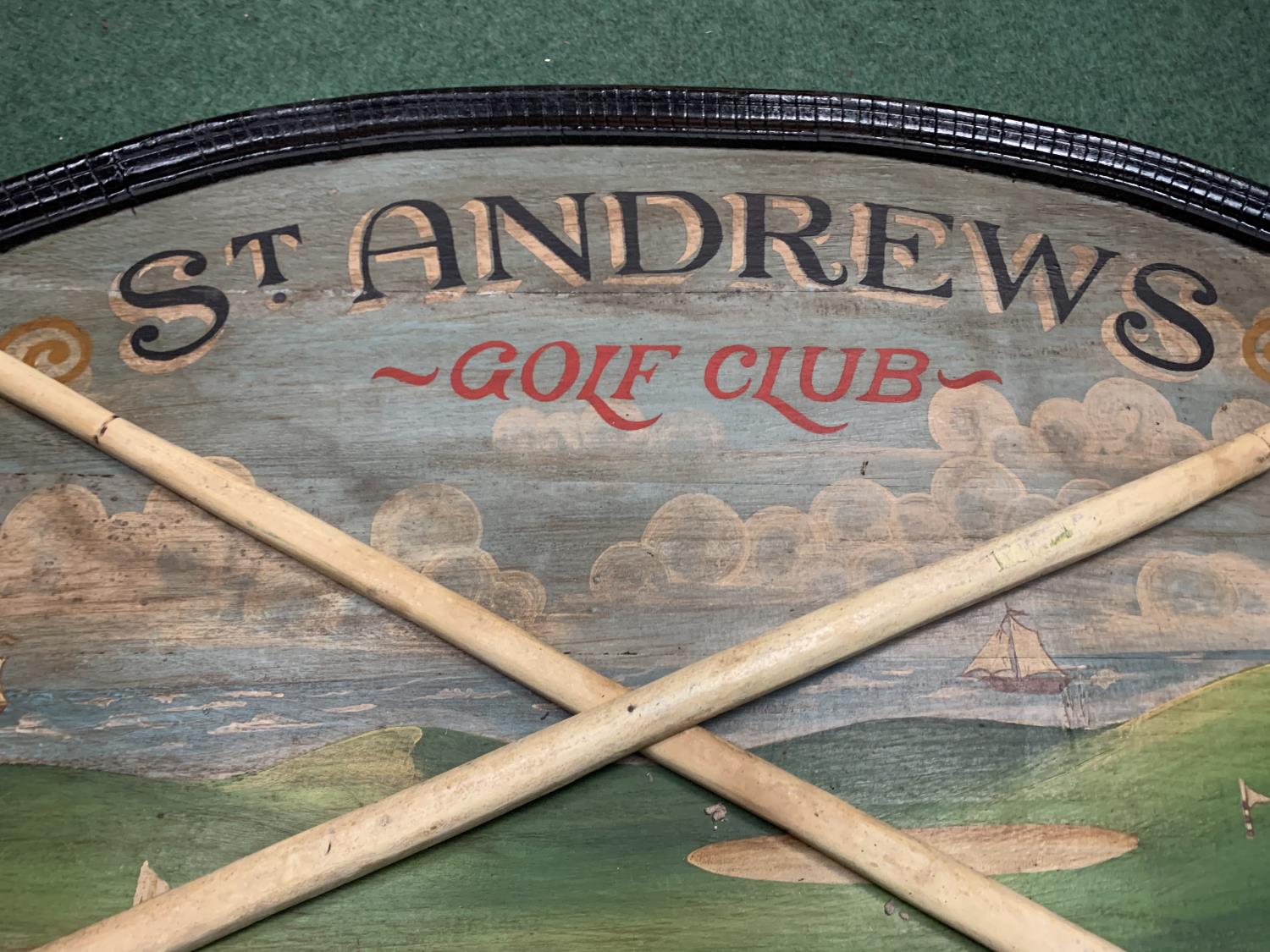 A VINTAGE PAINTED ST ANDREW'S GOLF CLUB SIGN WITH WOODEN FRAME (90X60CM) - Image 3 of 3