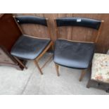 TWO DANISH STYLE RETRO TEAK DINING CHAIRS