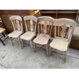 A SET OF FOUR VICTORIAN STYLE KITCHEN CHAIRS