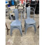 FOUR METALWARE TOLIX STYLE CHAIRS