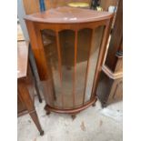 A MID 20TH CENTURY OAK CORNER CHINA CABINET, 26" WIDE