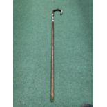 A GENTLEMAN'S SILVER FERRULE WALKING STICK (CIRCA 1895)