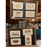 A SELECTION OF EARLY 20TH CENTURY FRAMED EMBROIDERED POSTCARDS