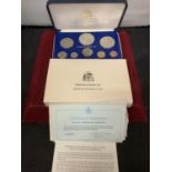 BARBADOS 1976 PROOF COIN SET . PRISTINE WITH COA