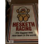 A METAL 'HESKETH RACING' GARAGE SIGN