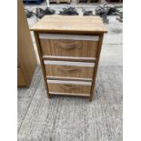 A MODERN CHEST OF THREE DRAWERS WIDTH 16.5"