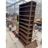 A VINTAGE METAL 10 SHELF UNIT (H:221CM W:92CM)