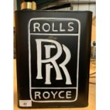 A ROLLS ROYCE FUEL CAN WITH BRASS LID