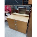 A 1970s RETRO DRESSING CHEST WITH UPPER MIRROR AND FOUR DRAWERS
