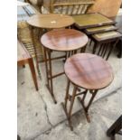 A NEST OF THREE EDWARDIANMAHOGANY AND INLAID TABLES