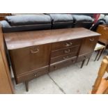 A RETRO 1950s DARK TEAK SIDEBOARD - 59.5" WIDE