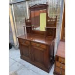 AN EDWARDIAN MAHOGANY MIRROR-BACK CHIFFONIER, 48" WIDE