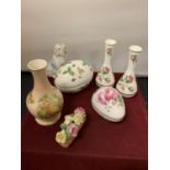 SEVEN ITEMS OF COLLECTABLE CERAMICS TO INCLUDE COALPORT AND WEDGEWOOD