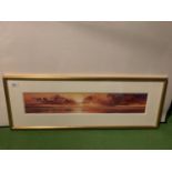 A GILT FRAMED LIMITED EDITION PRINT 'SUNSET' BY DUNCAN PALMER