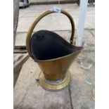 A BRASS COAL SKUTTLE