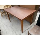 AN OFFICE TABLE WITH INSET LEATHER EFFECT TOP, 48x30"