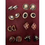 EIGHT PAIRS OF VINTAGE ENAMEL EARRINGS