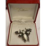 A SILVER BROOCH OF A BUTTERFLY MARKED 925 IN A PRESENTATION BOX