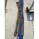 TWO SPLIT CANE FISHING RODS