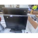 A 27" SONY TELEVISION AND A FURTHER 19" MONITOR