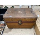 A METAL AND DECORATIVE TOOL CHEST