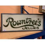 AN ILLUMINATED 'ROWNTREES'S JELLIES'' SIGN