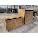 TWO DIFFERENT SIZED WOODEN STORAGE AND TRANSPORTATION CONTAINERS