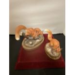 TWO HANDPAINTED WILDLIFE STUDIES BY ARENA FIGURINES OF RED SQUIRRELS