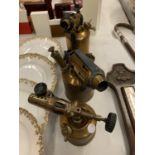 THREE VINTAGE BRASS BLOW LAMPS