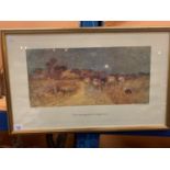 A GILT FRAMED LIMITED EDITION PRINT 'COWS RETURNING BY THE EVENING MOON' BY THOMAS JAMES LLOYD